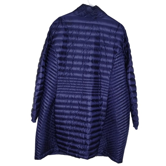 Duluth Trading Company Quilted Down Long Puffer Coat Navy Blue Women's 3X - Picture 4 of 8